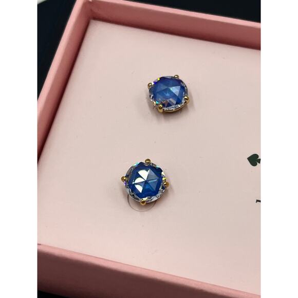 Kate Spade Bright Ideas Blue Sapphire CZ Prong Set Classic Stud Earrings New - Picture 7 of 8